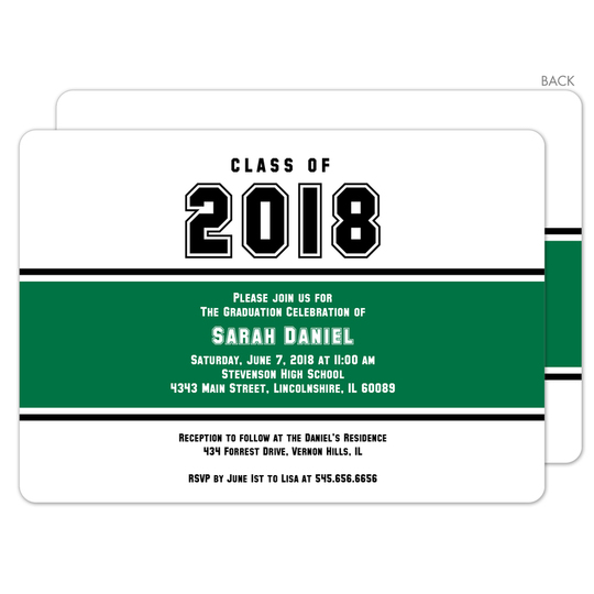 Green Band Class Of Graduation Invitations